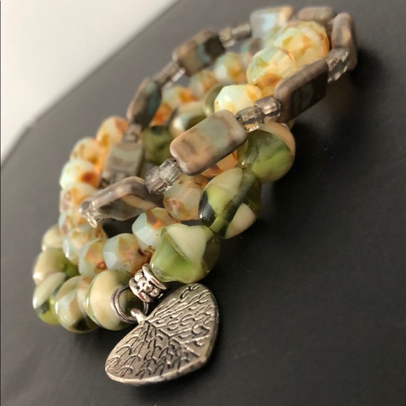 GENUINE POLISHED STONE BRACELETS W/CHARM - Picture 15 of 16
